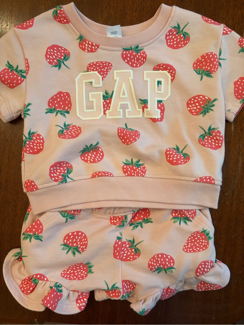GAP Pink Strawberry Print Two-Piece Set